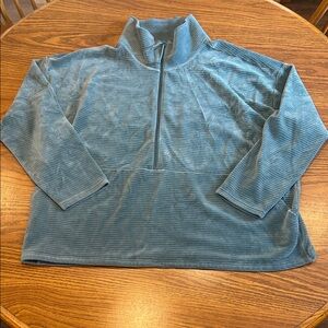 L.L. Bean Soft Stretch Corduroy 1/2 Zip Pullover Pale Spruce Green